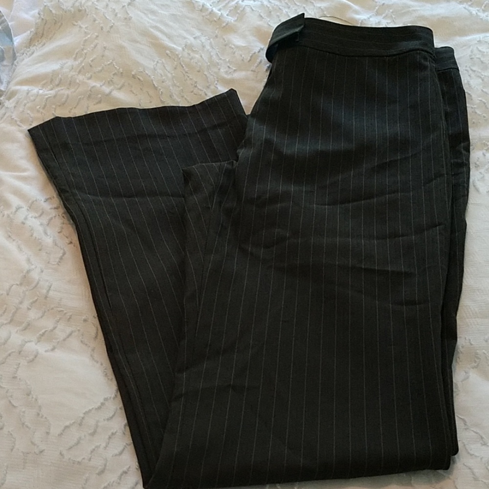 Menswear stripe poly blend trousers